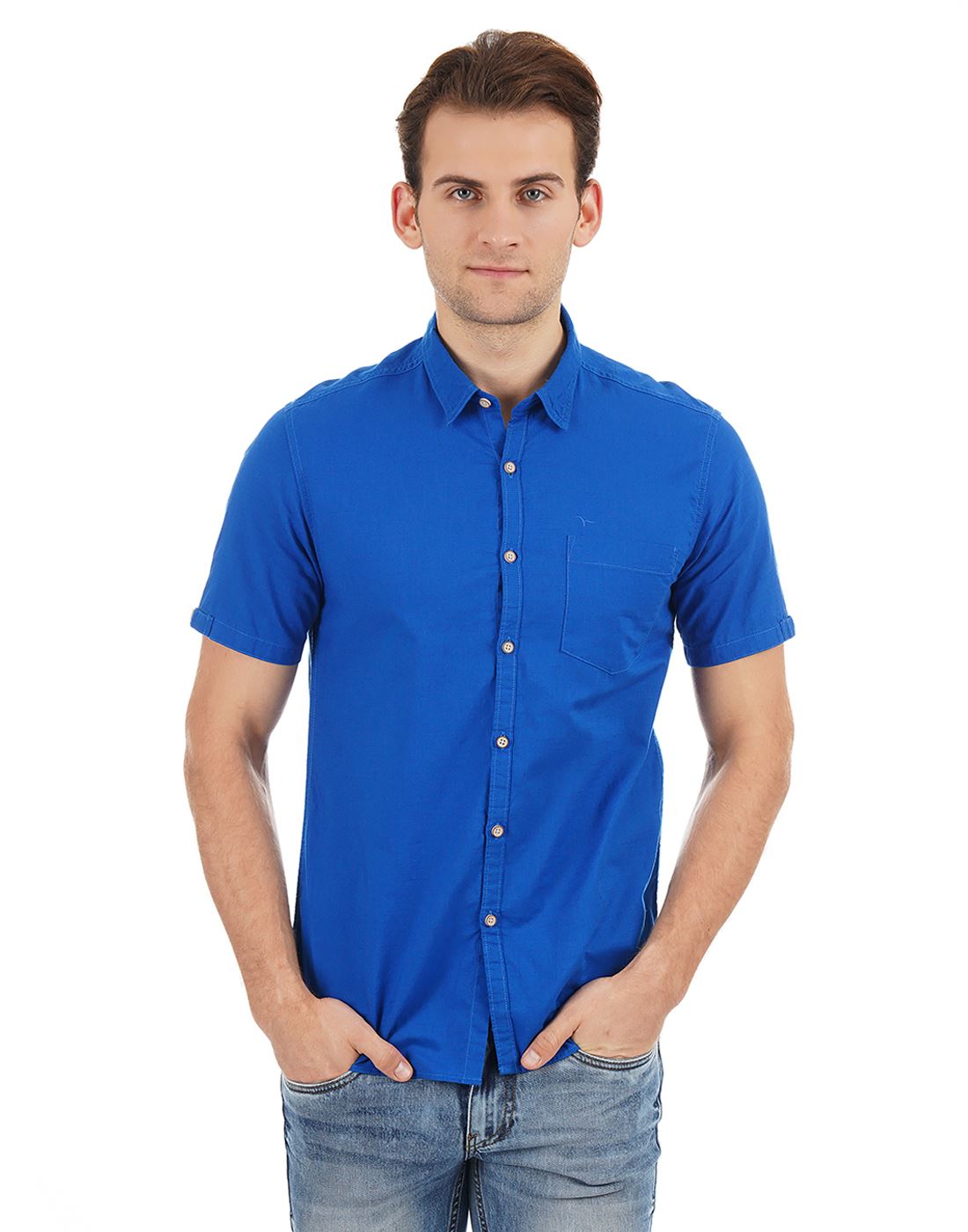 Royal blue cheap shirt mens outfit